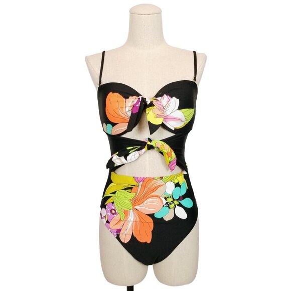 Trina Turk | Swim | Trina Turk Bouquet Floral Print Bandeau Double Tie ...